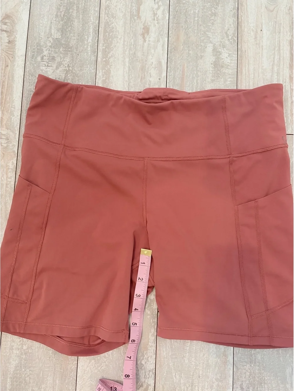 Athleta Ultimate Stash II 7” Shorts 1X Terracotta High Rise Side Pockets